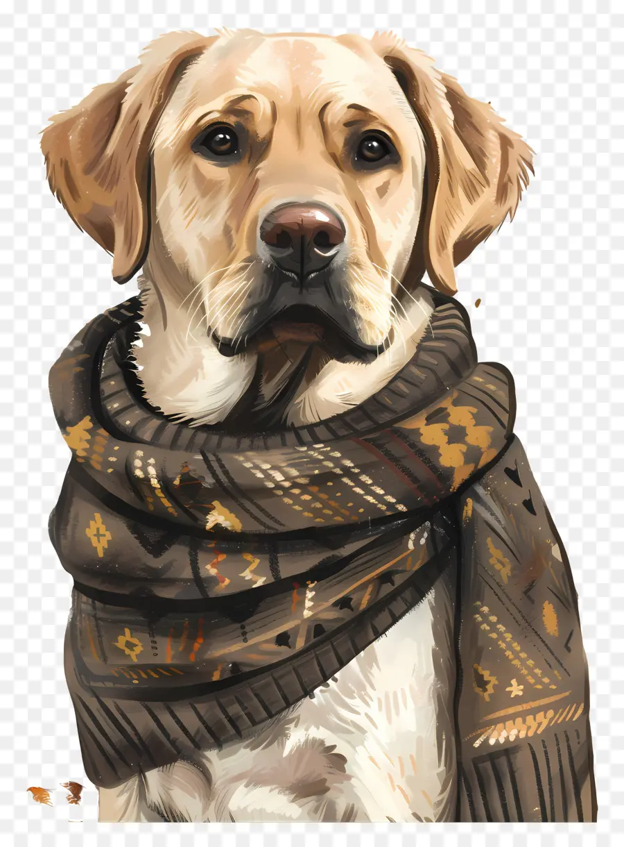 Labrador Dengan Sweter，Anjing PNG