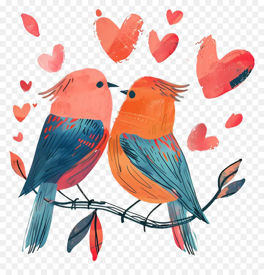 Burung，Hari Valentine PNG