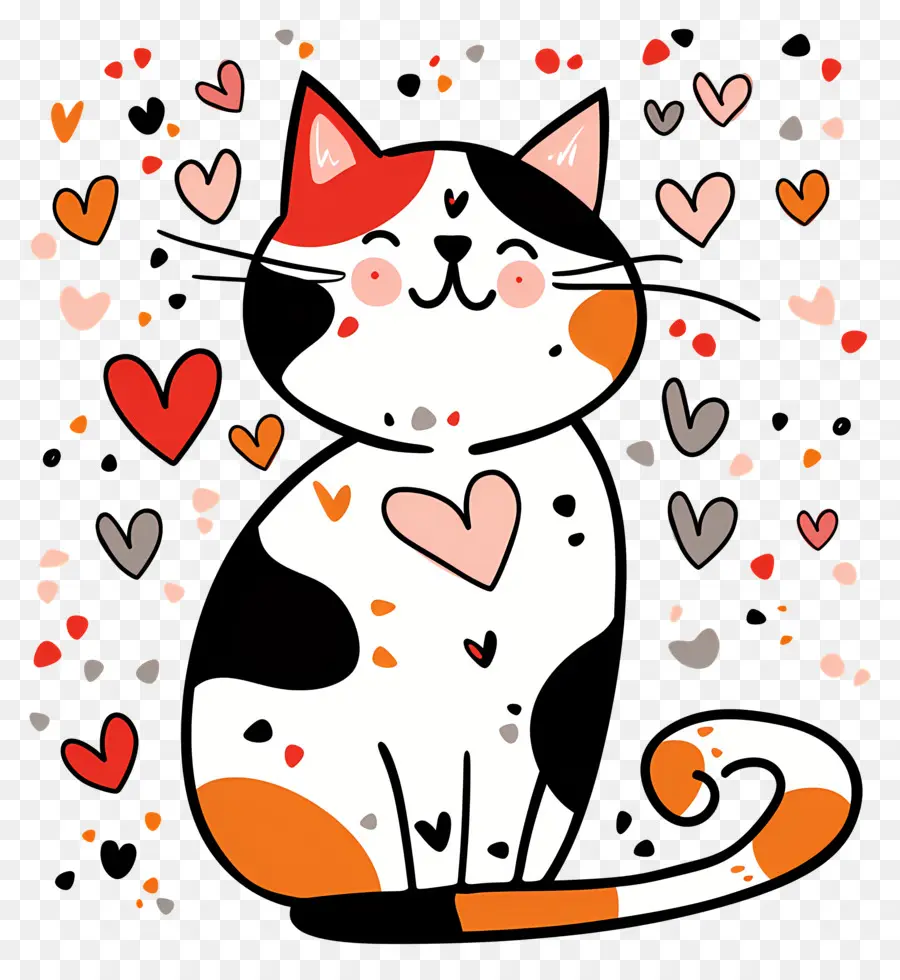 Kucing，Hari Valentine PNG