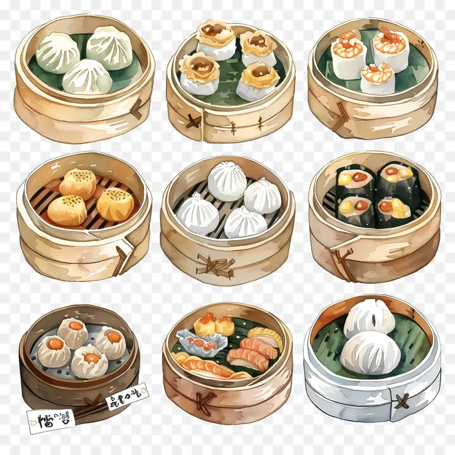 Dim Sum，Keranjang Uap PNG