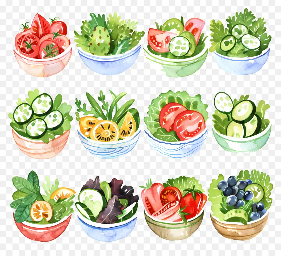 Salad，Lukisan Cat Air PNG