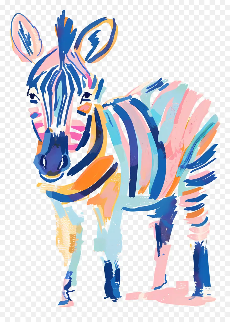 Zebra，Garis Garis Warna Warni PNG