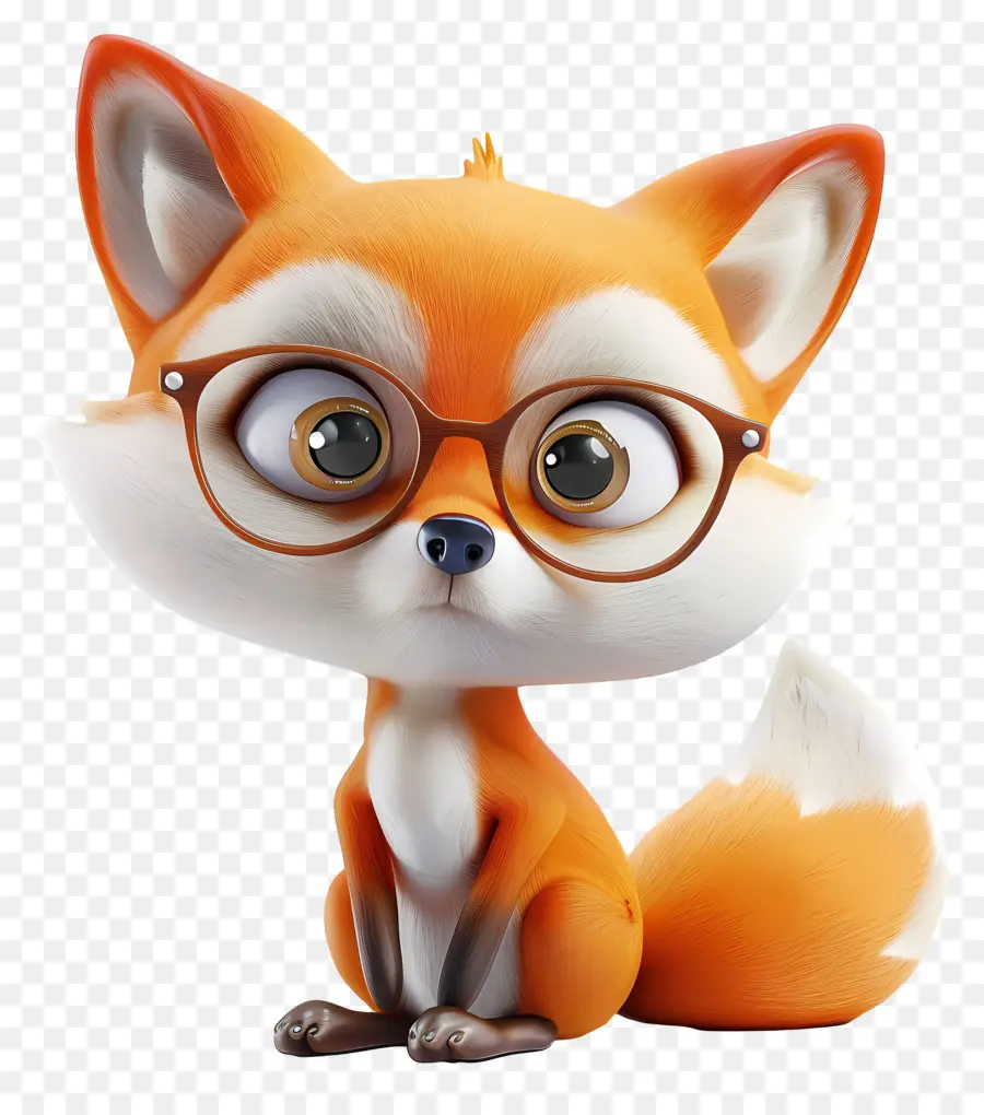 3d Little Fox，Fox PNG