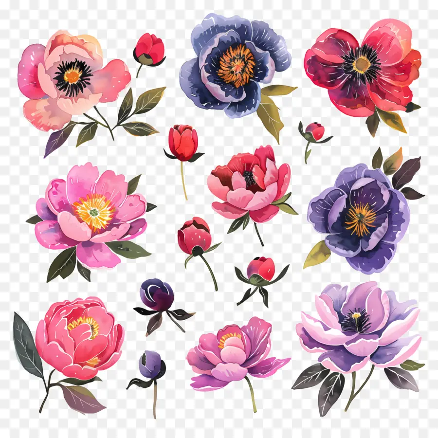 Bunga Peony，Cat Air PNG