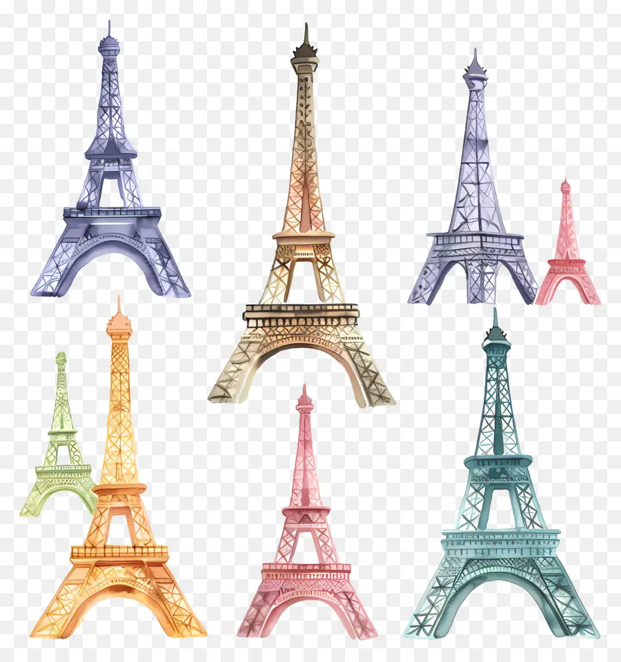 Menara Eiffel，Warna Warni PNG