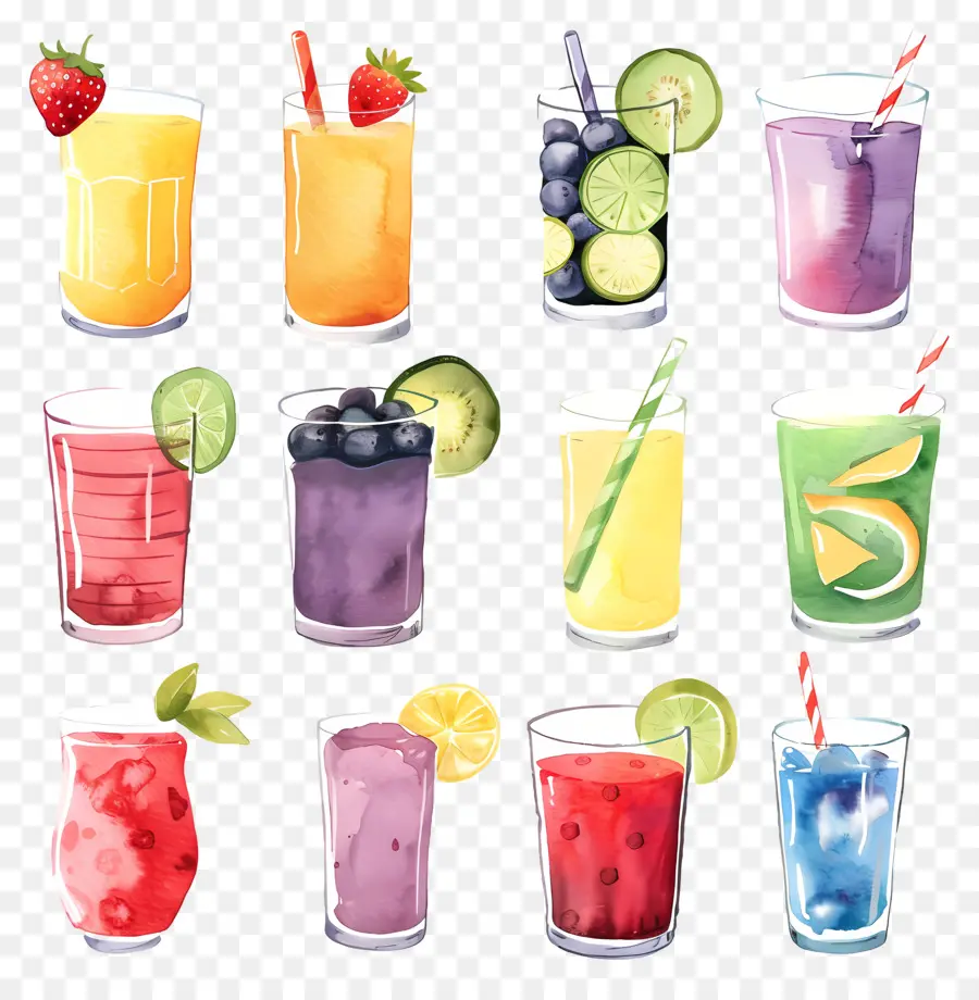 Smoothie，Minuman Berwarna  Warni PNG