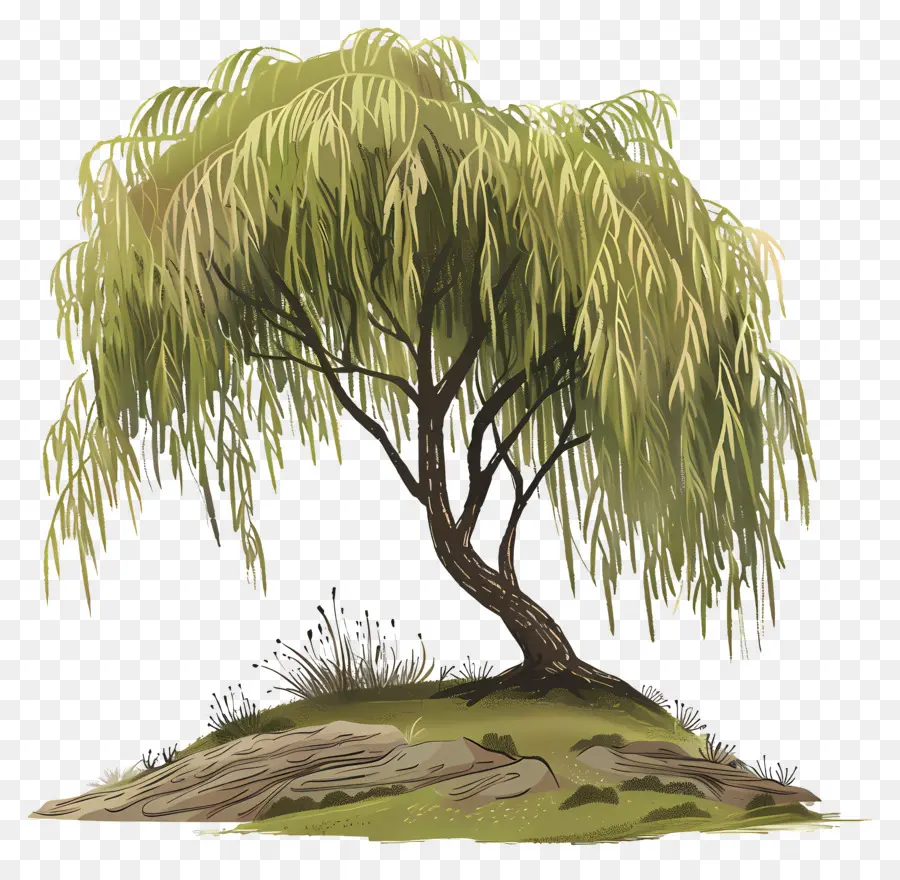 Pohon Willow，Menangis Pohon Willow PNG