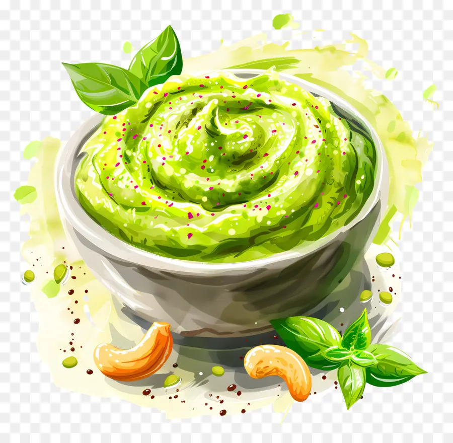 Pure Sayuran，Saus Pesto PNG