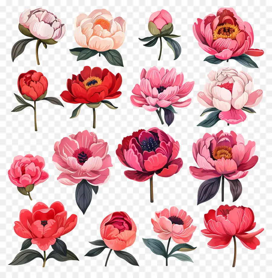 Bunga Peony，Pink Peony PNG