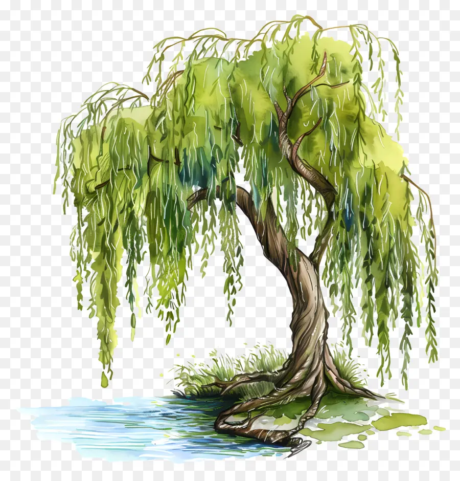 Pohon Willow，Menangis Pohon Willow PNG