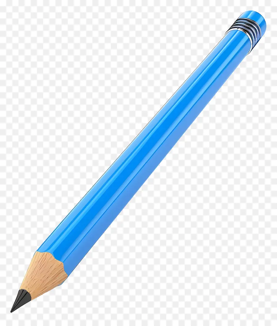 Pensil 3d，Pensil Biru PNG