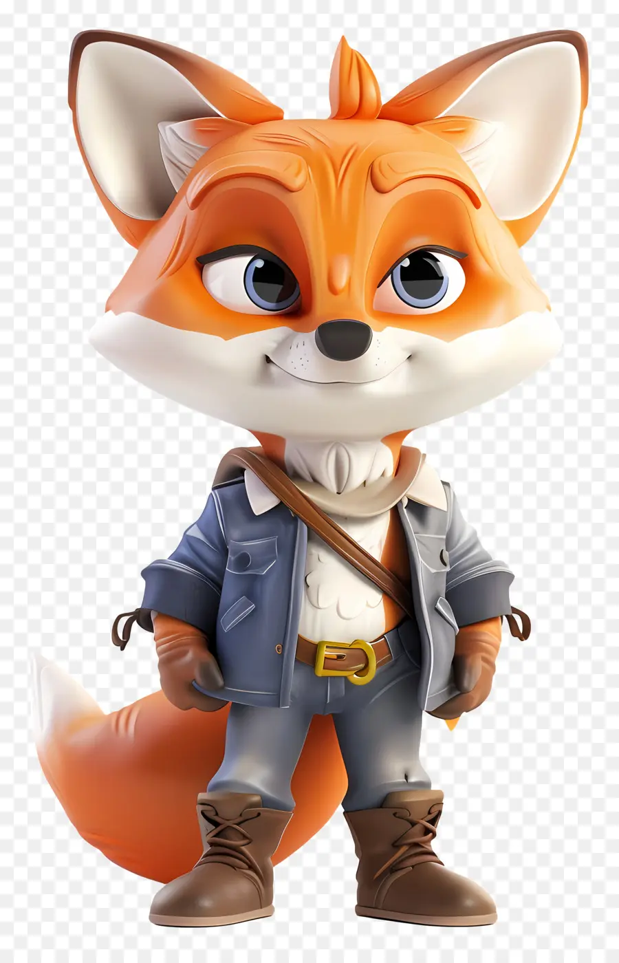 3d Little Fox，Karakter Kartun Fox PNG