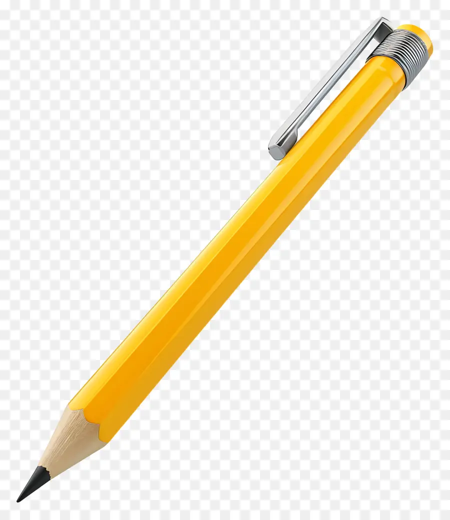 Pensil 3d，Pensil Kuning PNG