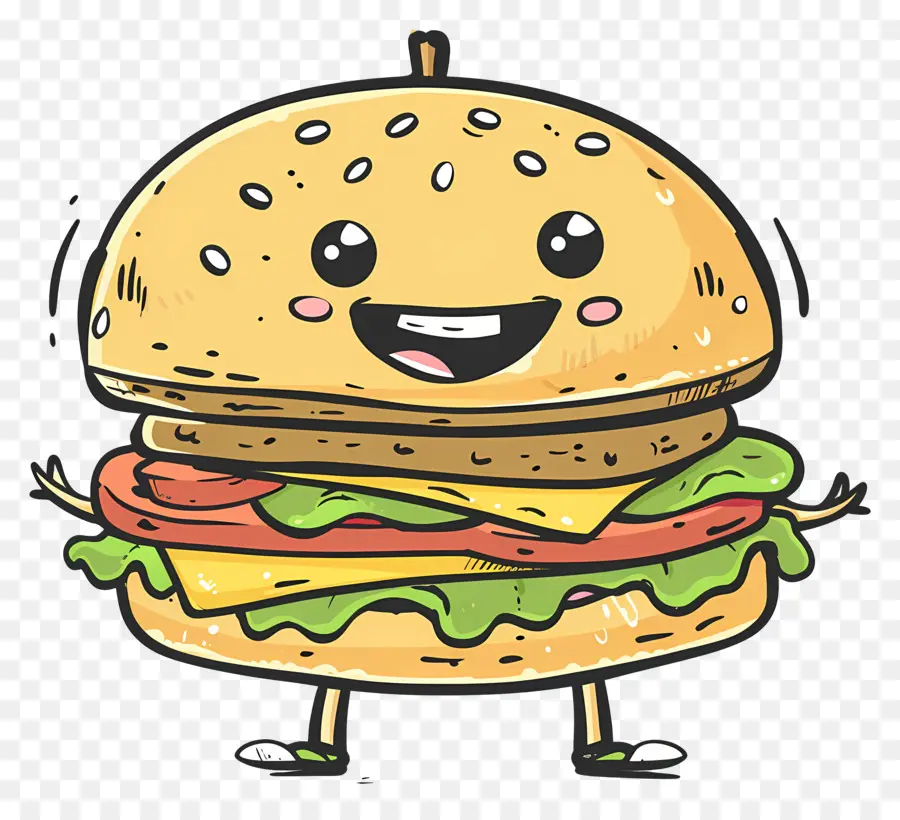 Kartun Hamburger，Karakter Kartun PNG