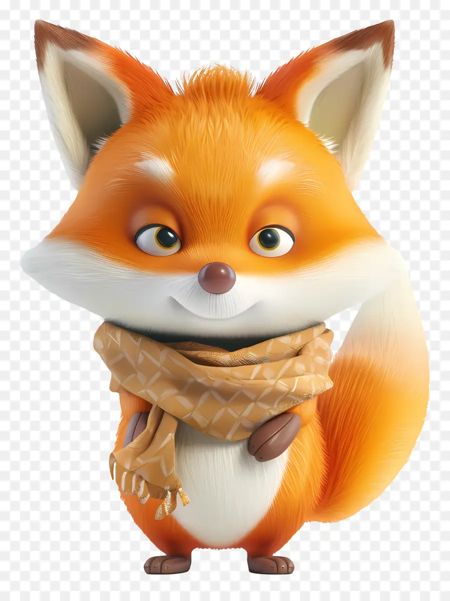 3d Little Fox，Kartun Fox PNG