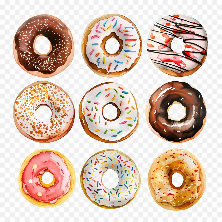 Donat，Warna Warni PNG