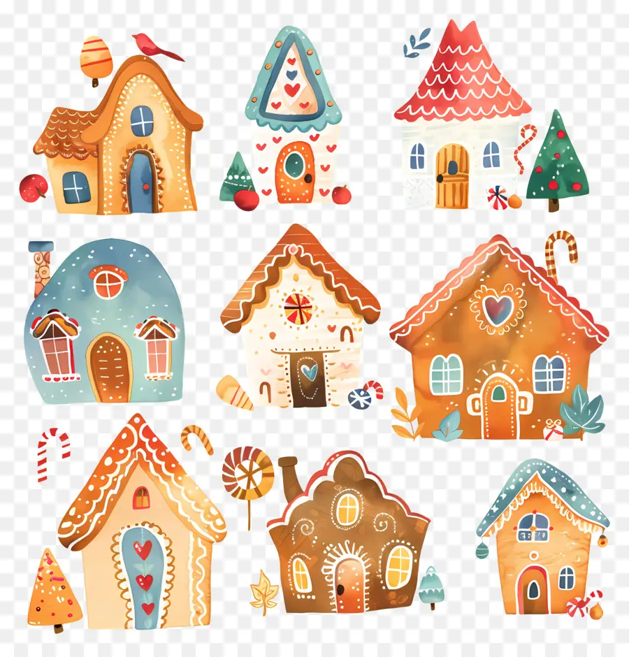 Gingerbread House，Ilustrasi Cat Air PNG