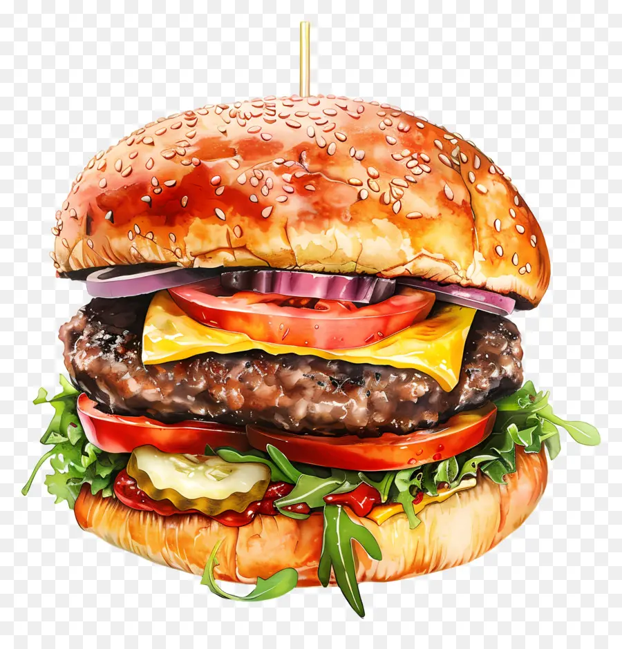 Burger Keju，Hamburger PNG