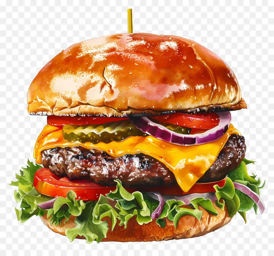 Burger Keju，Hamburger PNG