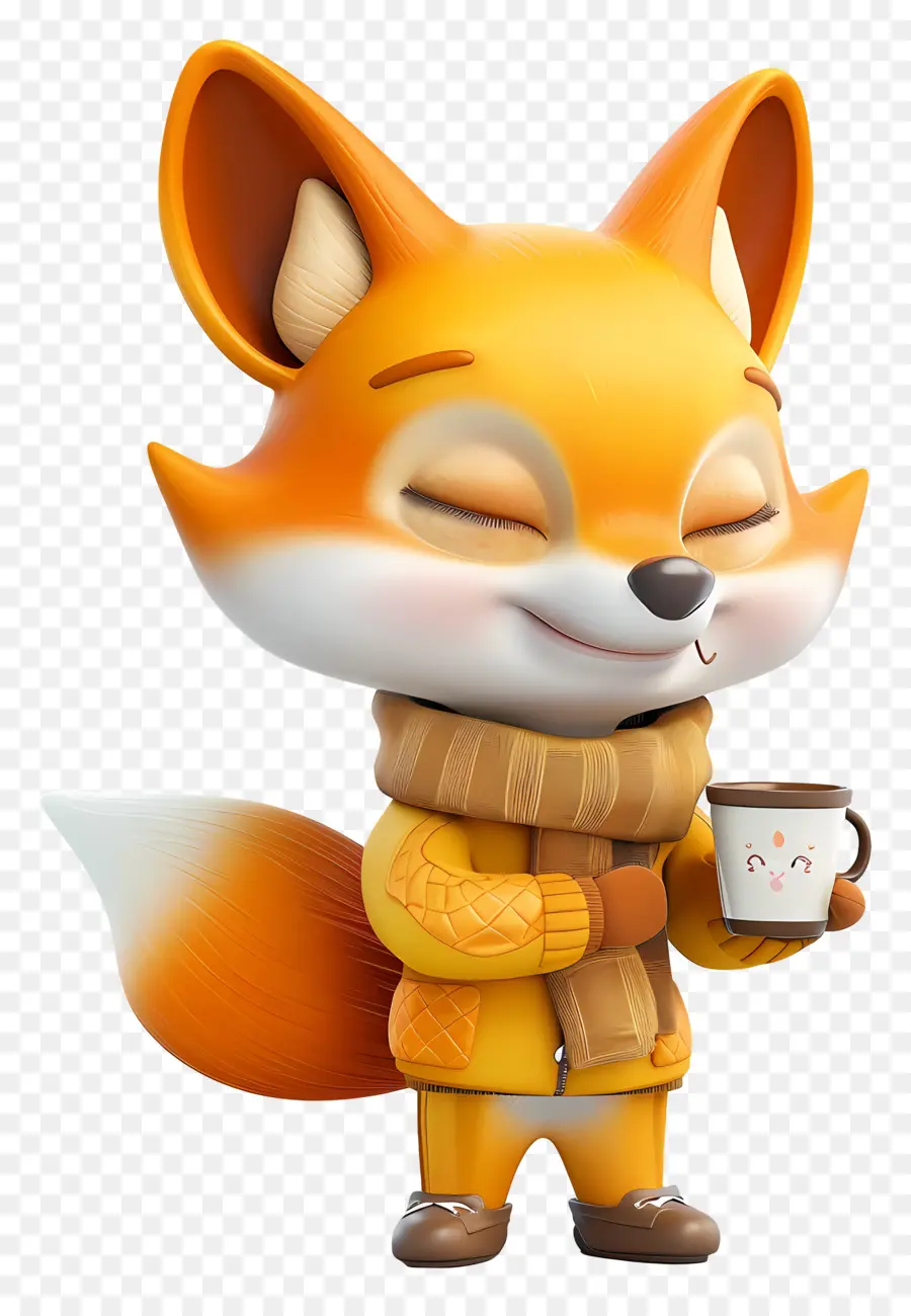 3d Little Fox，Kartun PNG