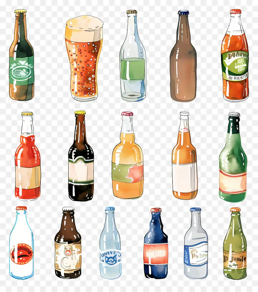 Bir，Botol Berwarna PNG