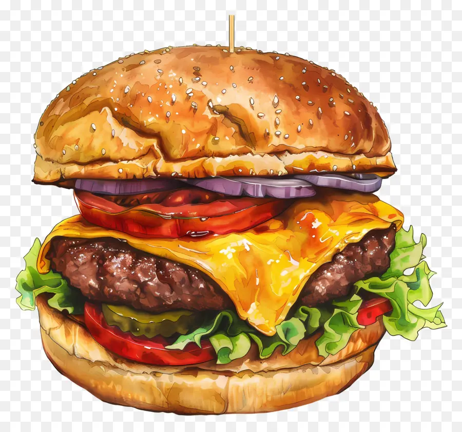 Burger Keju，Hamburger PNG