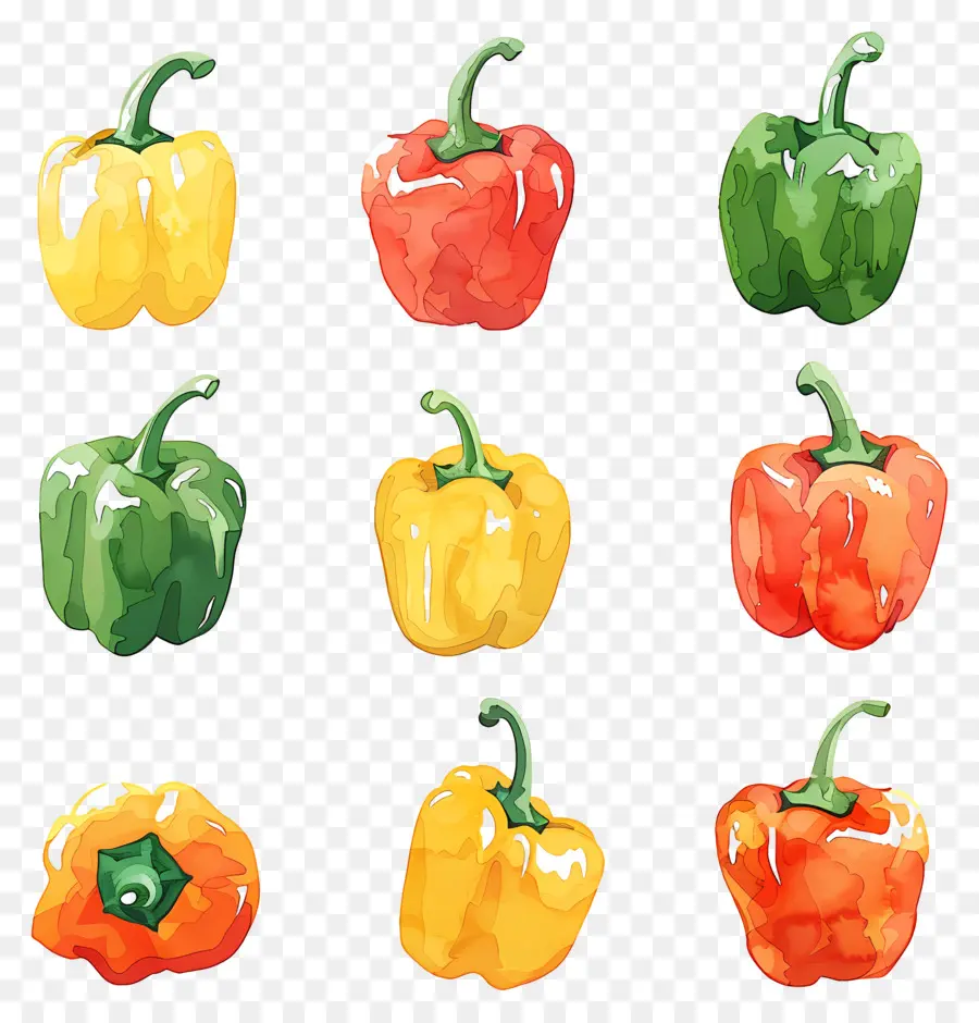 Paprika，Lukisan Cat Air PNG