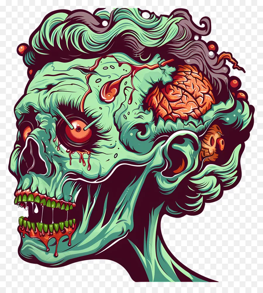 Kepala Zombie，Zombie PNG