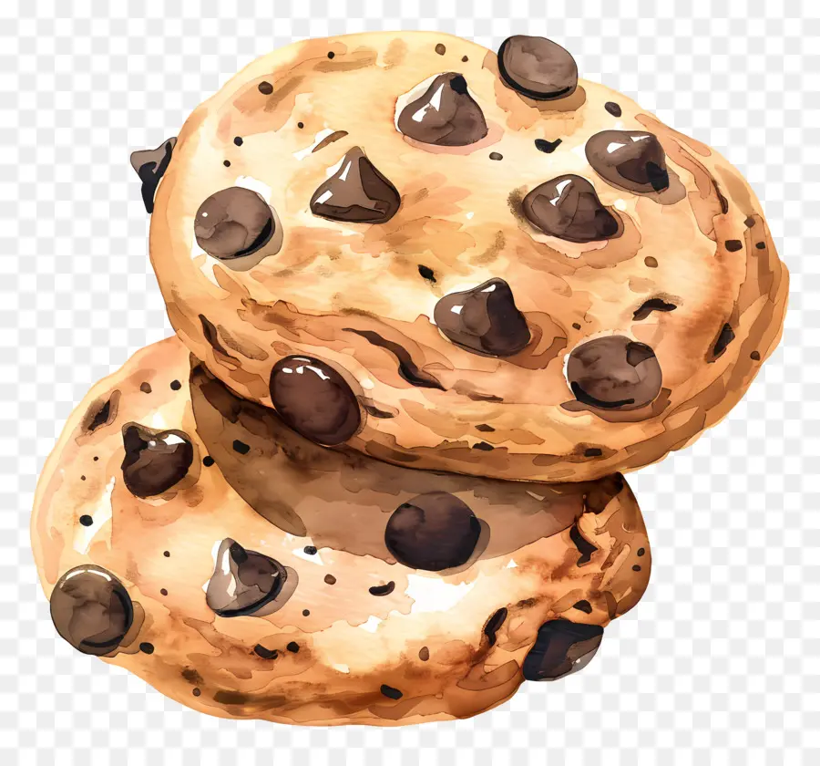 Chocolate Chip Cookie，Dipanggang PNG