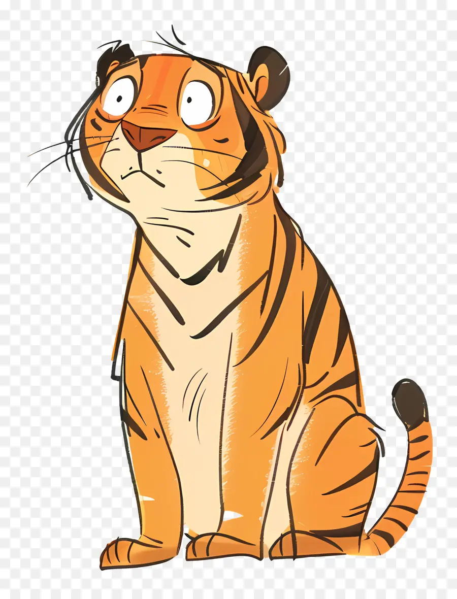 Kartun Harimau，Tiger Ilustrasi PNG