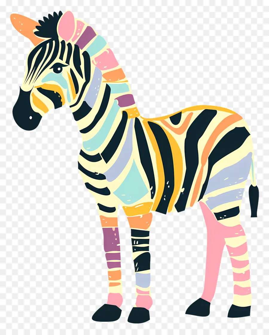 Zebra，Zebra Berwarna  Warni PNG