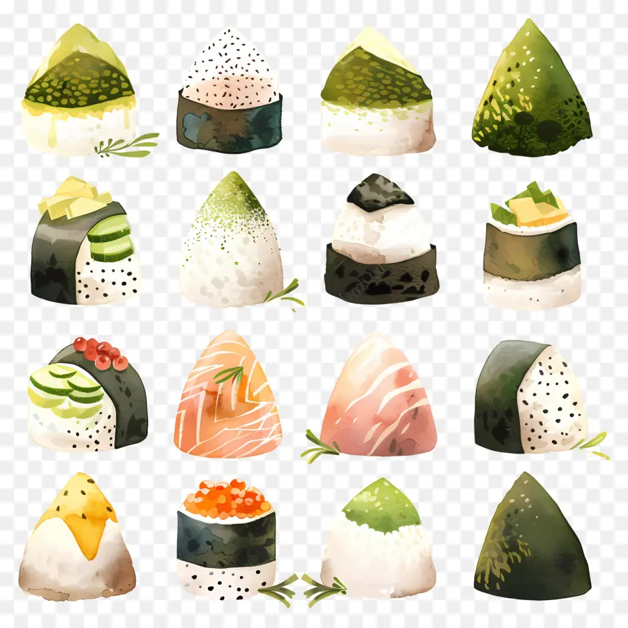 Onigiri，Sushi Gulung PNG