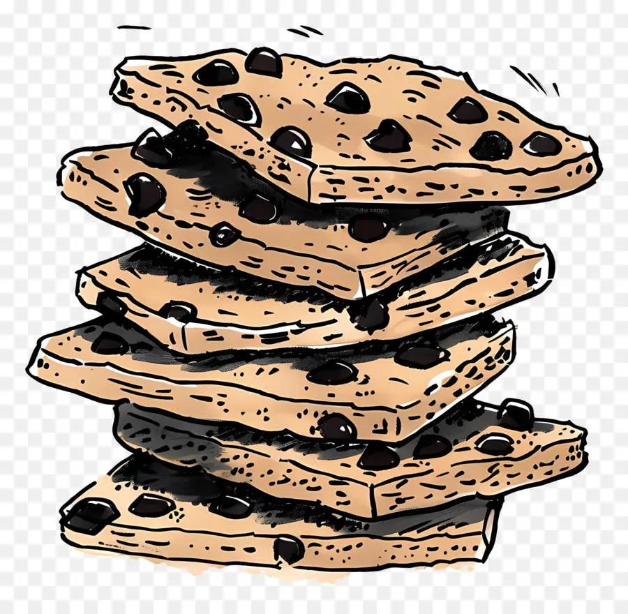 Tumpukan Kue，Chocolate Chip Cookie PNG