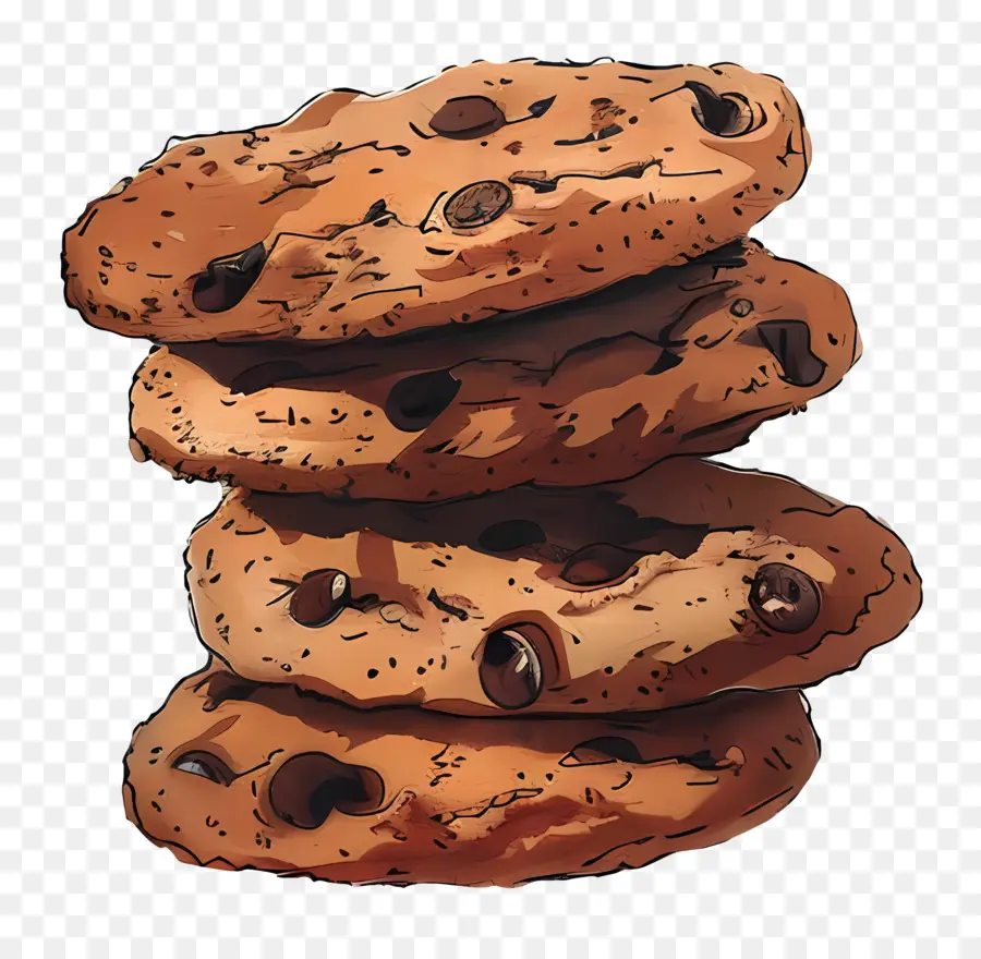 Tumpukan Kue，Chocolate Chip Cookie PNG