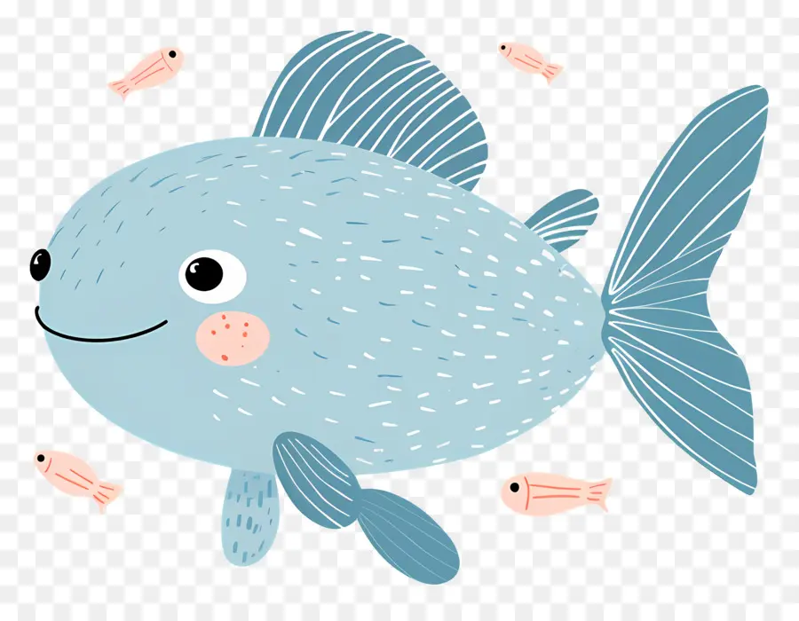 Ikan Lucu，Ikan Biru PNG