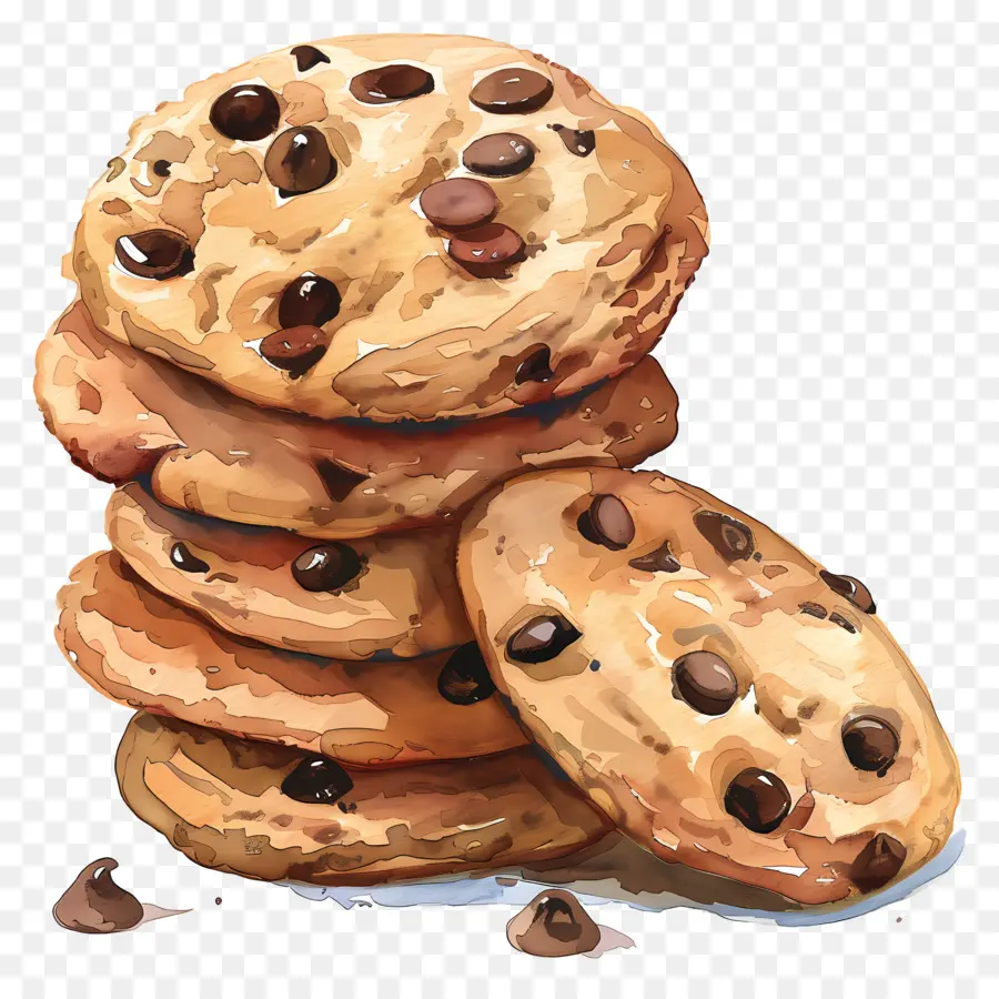 Chocolate Chip Cookie，Kue PNG