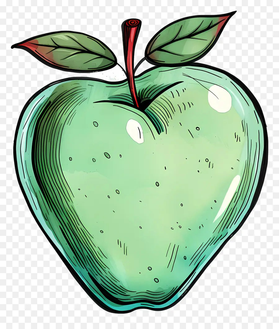 Kartun Apple，Apel Hijau PNG