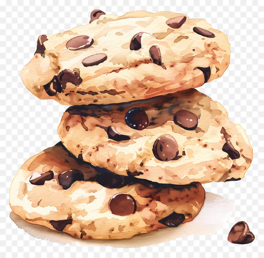 Chocolate Chip Cookie，Dipanggang PNG