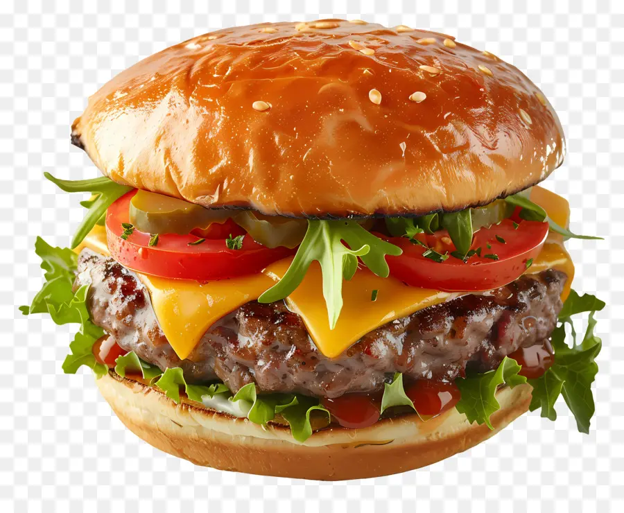 Burger Keju，Burger PNG