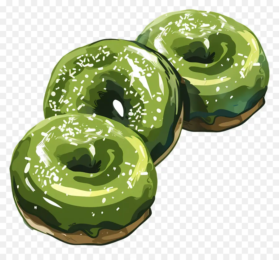 Donat Matcha，Donat Glazed Hijau PNG