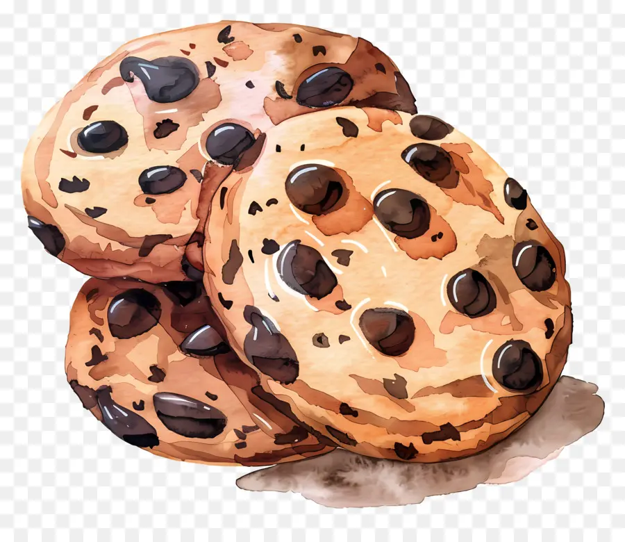 Chocolate Chip Cookie，Dipanggang PNG