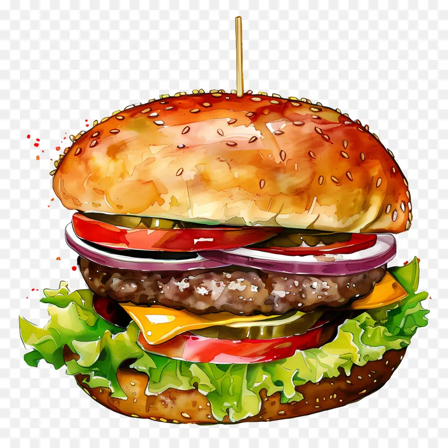 Hamburger，Burger Keju PNG