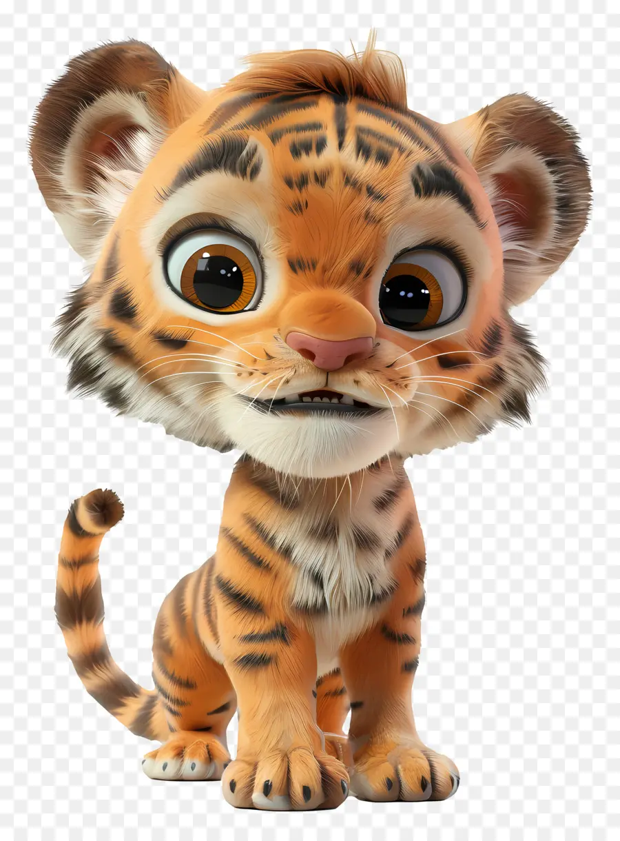 Harimau 3d，Kartun Harimau PNG