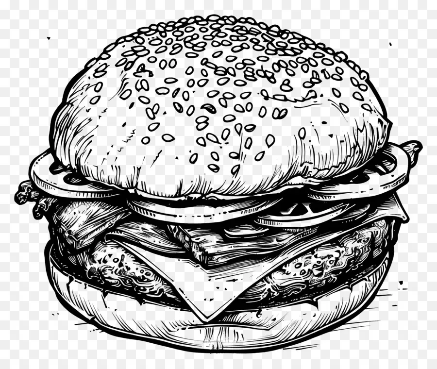 Burger，Hamburger Gelap PNG