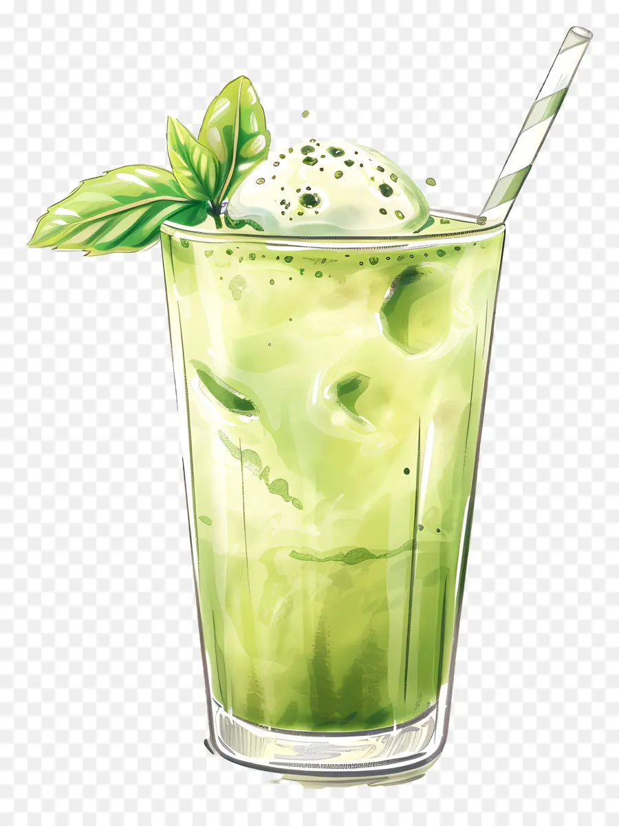 Minum Matcha，Teh Hijau PNG