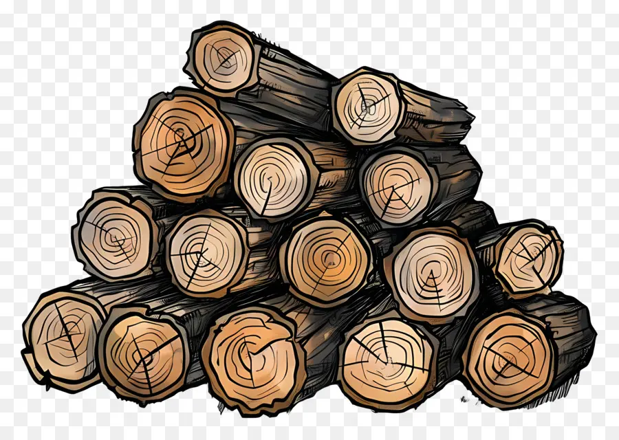 Tumpukan Log，Log Kayu PNG