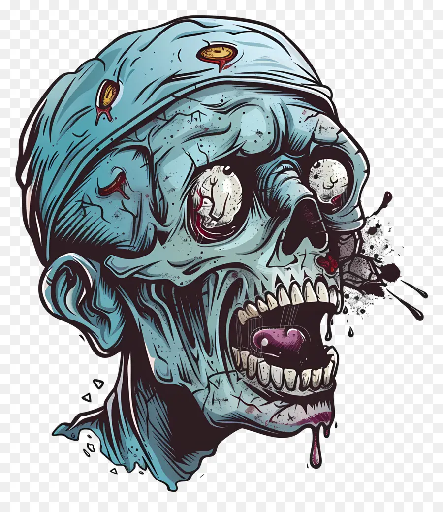 Kepala Zombie，Tengkorak PNG