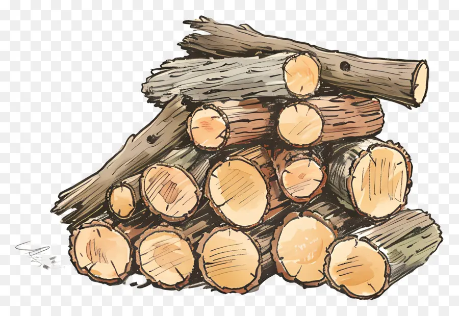 Tumpukan Log，Log Kayu PNG