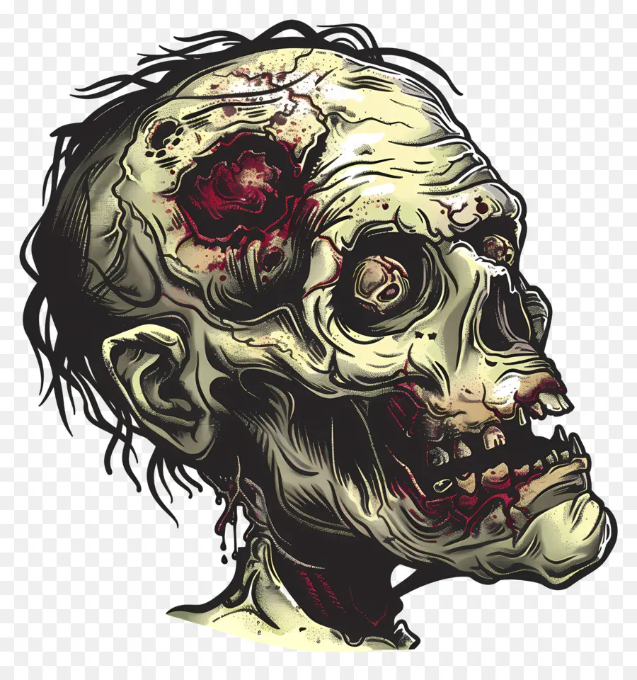 Kepala Zombie，Tengkorak PNG