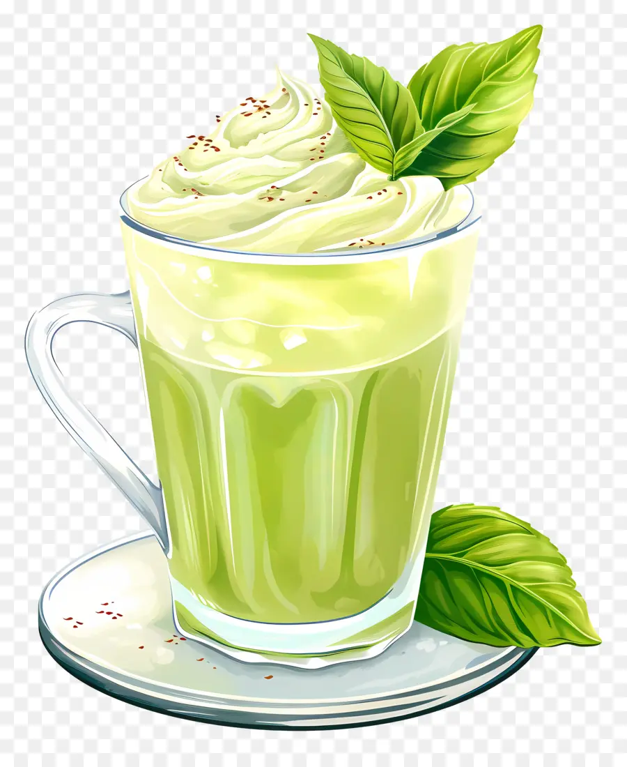 Minum Matcha，Teh Hijau PNG